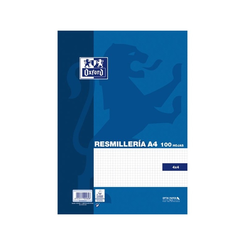 Oxford School Classic Pacote de 100 Folhas A4 Grade 4x4 - 100430215