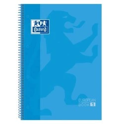 Oxford Europeanbook 1 Cuaderno Espiral Formato A4+ Cuadriculado 5x5mm - 80 Hojas - Banda de Color - Tapa Extradura Brillante