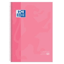 Oxford Europeanbook 1 Cuaderno Espiral Formato A4+ Cuadriculado 5x5mm - 80 Hojas - Banda de Color - Tapa Extradura Brillante