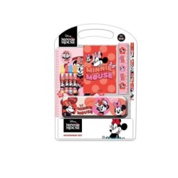 Safta Minnie Mouse Naive Pack Escolar con Plumier Metalico - Lapiz - 4 Rotuladores - Regla 15cm - Sacapuntas - Goma - Libreta