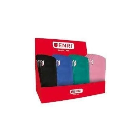 Enri Display of 20 1-Compartment Carrying Cases - Made of Neoprene - Colors Black, Pink, Blue and Green