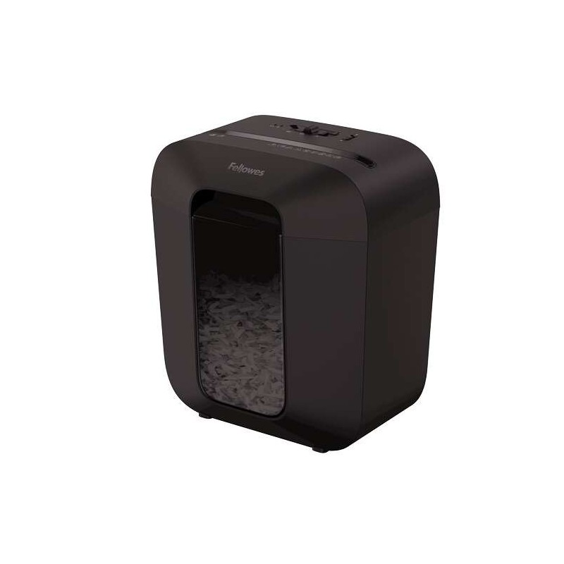 Fellowes LX25 Destructora de Papel Manual Corte en Particulas P-4 - Destruye hasta 6 Hojas - Papelera de 11.5L - Color Negro