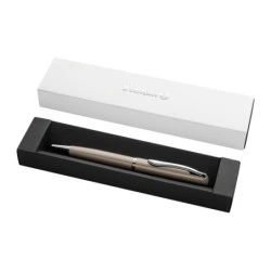 Pelikan Jazz Noble Retractable Ballpoint Pen - 1mm Stroke - Twist Mechanism - 337M Blue Refill - Gift Case - Satin Body - Brown