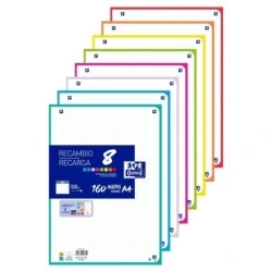 Oxford 160-Sheet Refill with 4 Holes - A4 Format - Framed 5x5 Grid - Anti-Ink Transfer - Text Digitization with App - Assorted