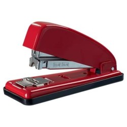 Agrafeuse Métal Petrus 226 + Boite de 200 Agrafes - Jusqu'à 30 Feuilles - Agrafage Fermé, Ouvert et Clou - Couleur Rouge