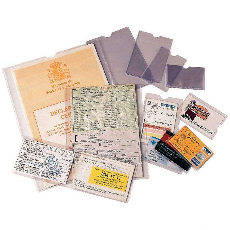 Esselte Pacote de 100 porta-cartões tamanho 93x138mm - acabamento liso transparente