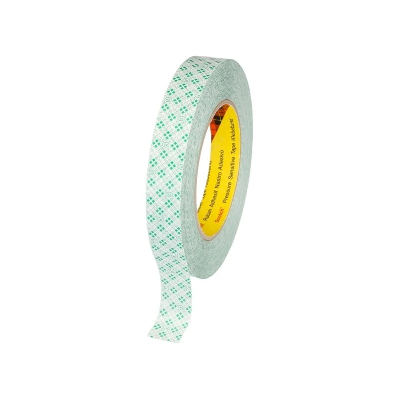 3M Cinta Adhesiva de Doble Cara 25mmx50m - Cinta de 260µm - Soporte de PVC de 38µm - Con Adhesivo 375 - Color Blanco