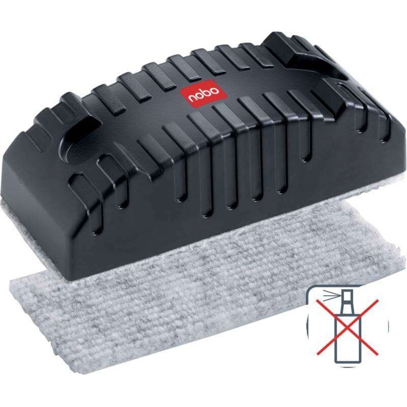Nobo Magnetic Whiteboard Eraser - Dry Erase - Removes Ink and Dirt Residue - Color Black