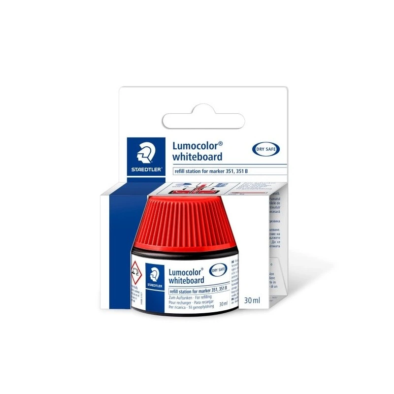 Staedtler Bote de Tinta para Recarga Rotulador Lumocolor 351 - Capacidad 30ml - Color Rojo