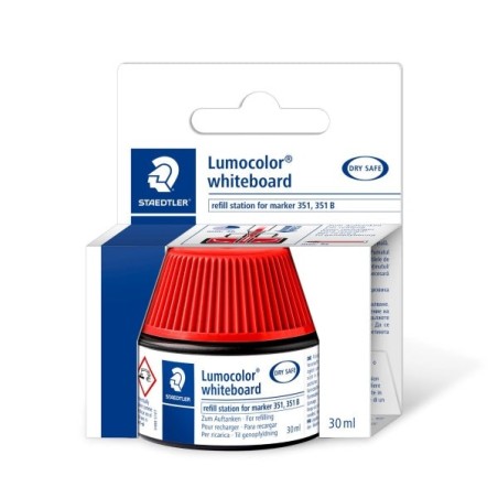 Flacon d'encre Staedtler pour recharger le marqueur Lumocolor 351 - Capacité 30 ml - Couleur Rouge