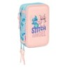 Safta Stitch Ohana Plumier de 3 Pisos - 37 Piezas - 1.3L - Goma - Lapiz - Boligrafos - Sacapuntas - Reglas - 16 Colores - 14