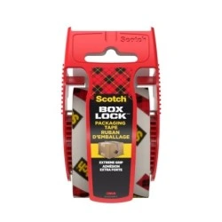 Ruban d'emballage Scotch 195-EF Box Lock - 48 mm x 20,3 m - Comprend un distributeur - Couleur Transparent