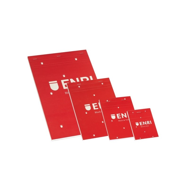 Enri Stapled Notepad 80 Plain Sheets - A4 Size - Red Soft Cover