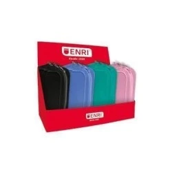 Enri Display de 20 capas de silicone - Fecho com zíper - Alça de transporte - Cores Preto, Azul-petróleo, Azul e Rosa