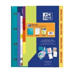 Oxford Europeanbinder Live & Go Carpeta Tamaño A4+ con Recambio + Separadores - Tapa de Plastico Polyfoam - Colores Vivos