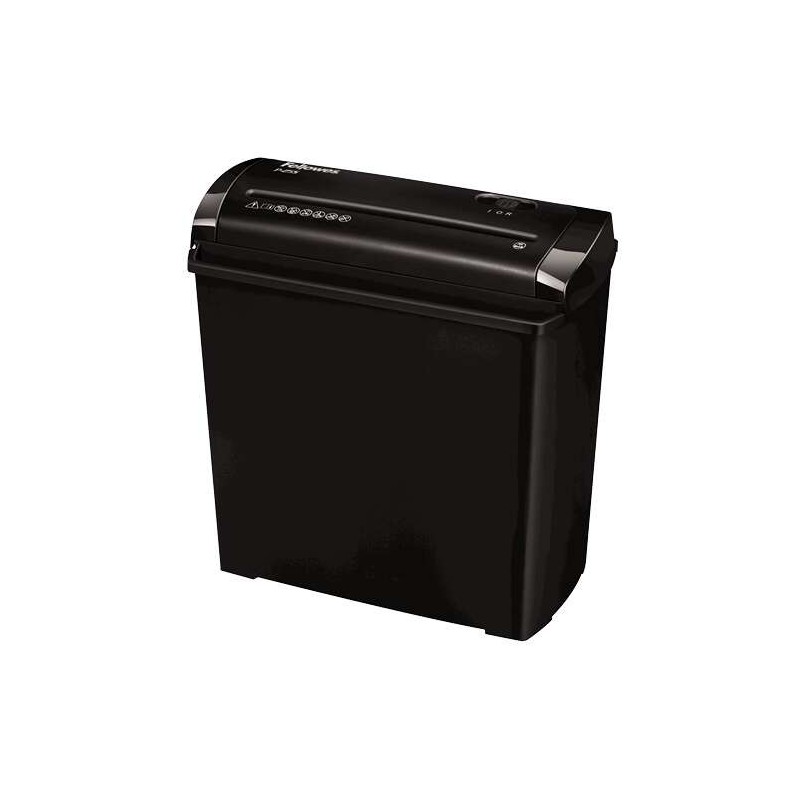 Fellowes P-25S Destructora de Papel Manual Corte en Tiras P-1 - Destruye hasta 5 Hojas - Papelera de 11L - Color Negro