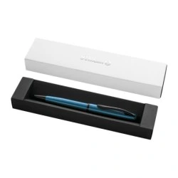 Caneta Esferográfica Retrátil Pelikan Jazz Noble - Curso de 1mm - Mecanismo de torção - Recarga Azul 337M - Estojo para