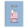 Caderno Espiral Safta Snoopy - Formato Quarto - 80 Folhas de Papel 80g/m2 - Grades 4x4mm - Capas Duras Esmaltadas - Margem