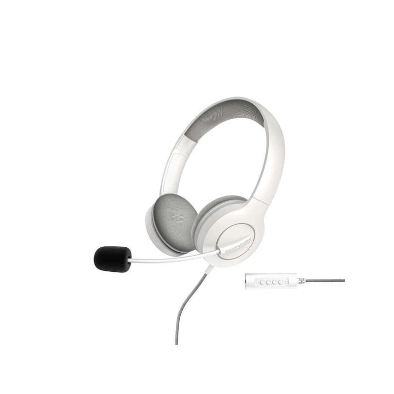 Energy Sistem Auriculares Office 3 - USB y 3.5mm Plug - Control de Volumen y Silencio - Brazo Retractil Microfono - Color Blanco