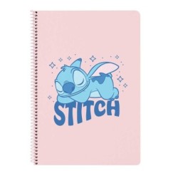 Safta Stitch Ohana Spiral Notebook - Folio Format - 80 Sheets of 80g/m2 Paper - 4x4mm Grids - Glazed Hard Covers - Side Margin