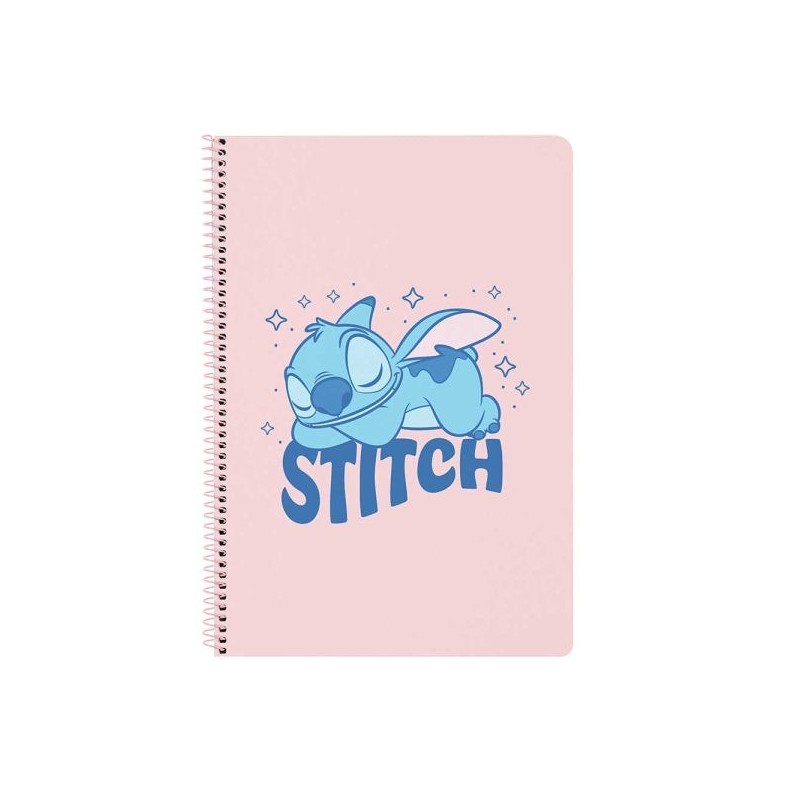Safta Stitch Ohana Libreta con Espiral - Formato Folio - 80 Hojas de Papel 80g/m2 - Cuadriculas 4x4mm - Tapas Duras