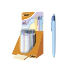 Visor Pastel Bic 4 Cores com 30 Canetas Esferográficas Retráteis - Ponta Média 1,0mm - Tinta à Base de Óleo - Corpo Pastel - 4