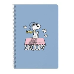 Caderno Espiral Safta Snoopy - Formato Fólio - 80 Folhas de Papel 80g/m2 - Grades 4x4mm - Capa Dura Decorada - Margem Lateral