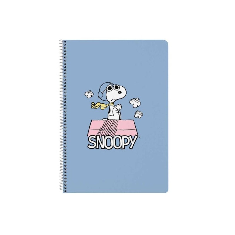 Caderno Espiral Safta Snoopy - Formato Fólio - 80 Folhas de Papel 80g/m2 - Grades 4x4mm - Capa Dura Decorada - Margem Lateral