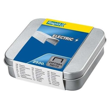 Rapid Optima HD70 Caja de 2500 Grapas HD70 - Hasta 70 Hojas - Acero de Alta Calidad