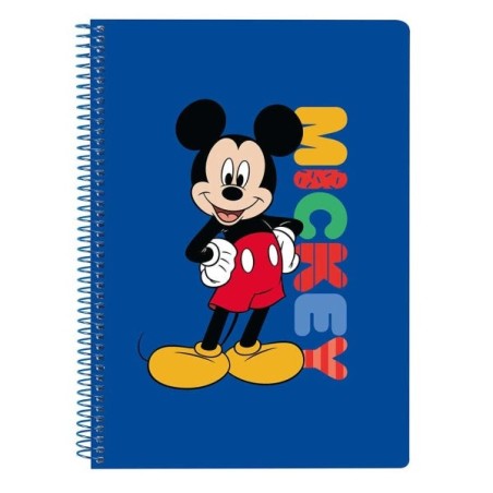 Caderno Espiral Safta Mickey Mouse Today - Formato Quarto - 80 Folhas de Papel 80g/m2 - Quadrícula 4x4mm - Capas Duras