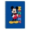 Safta Mickey Mouse Today Spiral Notebook - Quarter Format - 80 Sheets of 80g/m2 Paper - 4x4mm Grids - Glazed Hard Covers - Side