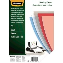 Fellowes Lot de 100 couvertures A4 en PVC 180 microns – Transparent