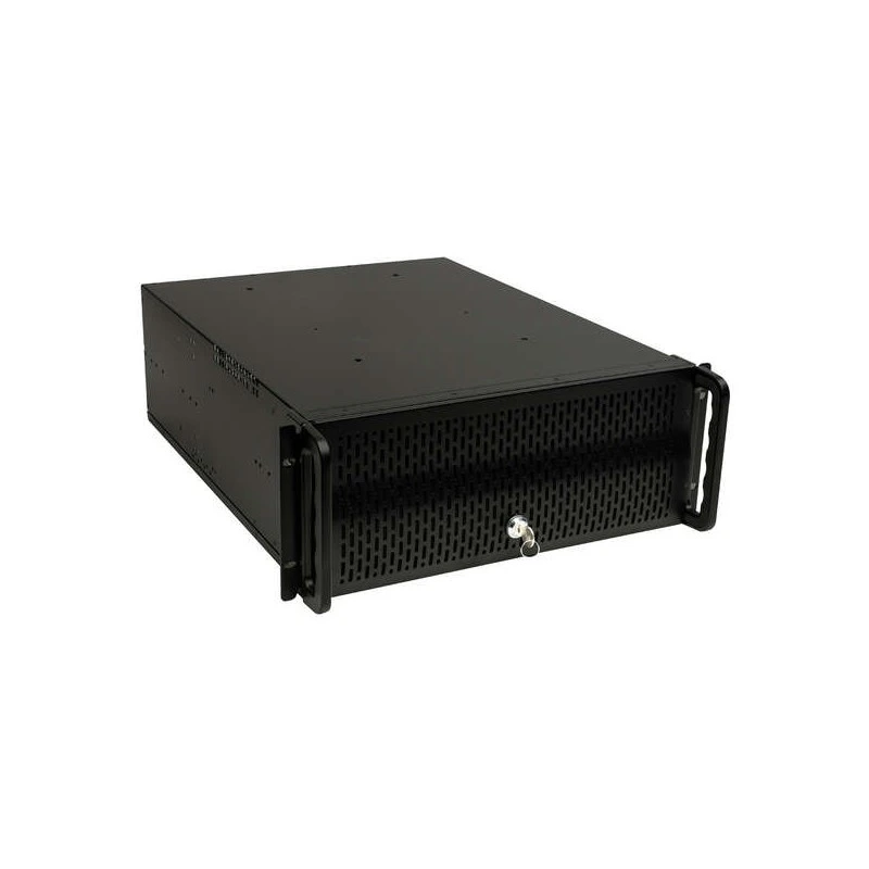 Unykach UK4129 4U 19" Rack Case - Tamanhos de unidade suportados 3,5" - Filtro de poeira frontal - Bloqueio de teclas - USB-A