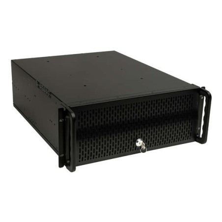 Unykach UK4129 4U 19" Rack Case - Tamanhos de unidade suportados 3,5" - Filtro de poeira frontal - Bloqueio de teclas - USB-A