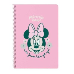 Safta Minnie Mouse Minty Libreta con Espiral - Formato Folio - 80 Hojas de Papel 80g/m2 - Cuadriculas 4x4mm - Tapas Duras