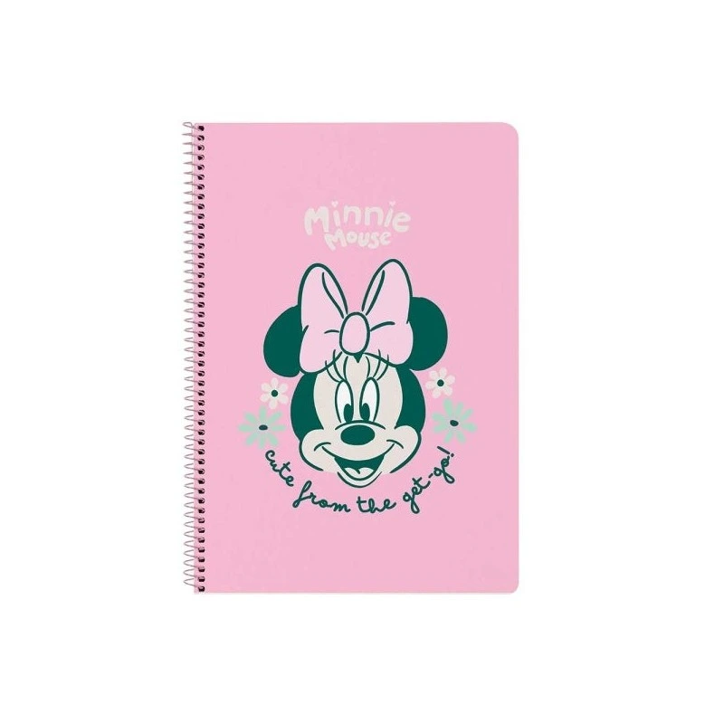 Safta Minnie Mouse Minty Libreta con Espiral - Formato Folio - 80 Hojas de Papel 80g/m2 - Cuadriculas 4x4mm - Tapas Duras