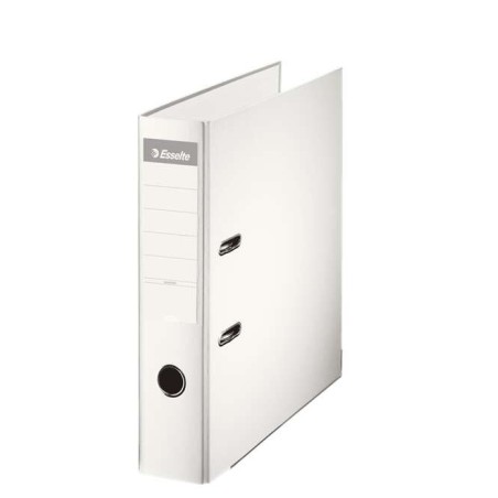 Esselte Lever Arch File A4 Format - Spine 75mm - Spine Card Holder - Capacity for 500 Sheets - White Color