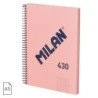 Caderno Espiral Milan Serie 1918 Formato Grade A5 5x5mm - 80 Folhas de 95 gr/m2 - Microperfurado, 2 Furos - Cor Rosa