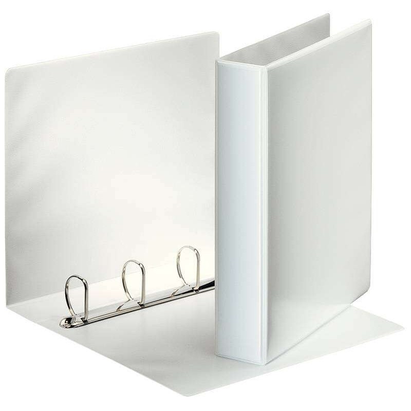 Dossier Kangourou Esselte avec 4 Anneaux Mixtes 40 mm - Format A4 - 2 Poches Extérieures - Certifié FSC - Couleur Blanc