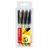 Stabilo Navigator Pack of 4 Fluorescent Markers - Grip Zone - Slim Design - Practical Clip to Carry - Line between 2 and 5mm