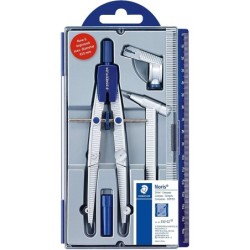 Staedtler Noris 550 02 Precision Compass - Interchangeable Needle and Lead - Quick Adjustment Mechanism