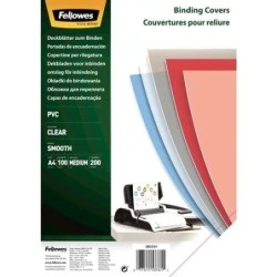 Fellowes Lot de 100 couvertures PVC A4 - 200 microns - Finition de qualité - Couleur transparente