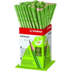 Stabilo GREENgraph Expositor con 60 Lapices de Grafito - Mina HB 2.2mm - 100% Madera Cultivada de Forma Sostenible - Cuerpo de