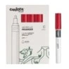 Carioca Plus Pack of 6 Acrylic Markers - 2mm Tip - Red Color