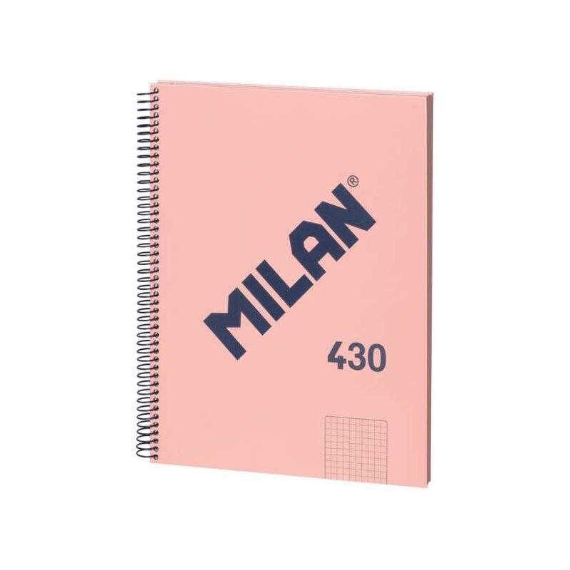 Caderno Espiral Milan Serie 1918 Formato Grade A4 5x5mm - 80 Folhas de 95 gr/m2 - Microperfurado, 4 Furos - Cor Rosa