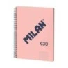 Caderno Espiral Milan Serie 1918 Formato Grade A4 5x5mm - 80 Folhas de 95 gr/m2 - Microperfurado, 4 Furos - Cor Rosa