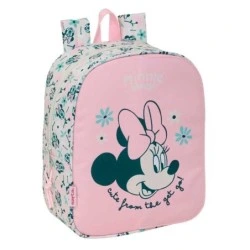 Safta Minnie Mouse Minty Daycare Backpack - Adaptable to Car - Identification Card - Top Handle - 6L - 220x100x270mm - Pastel