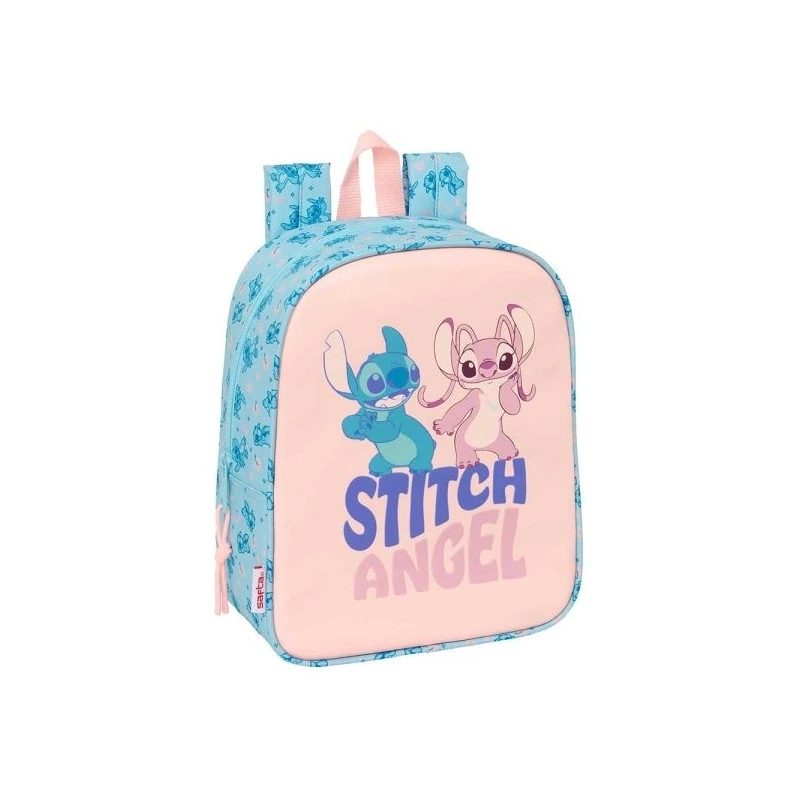 Safta Stitch Ohana Daycare Backpack - Adaptable to Car - Zipper - Identification Card - Hand Handle - 6L - 220x100x270mm