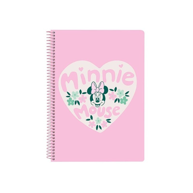 Safta Minnie Mouse Minty Libreta con Espiral - Formato Cuarto - 80 Hojas de Papel 80g/m2 - Cuadriculas 4x4mm - Tapas Duras