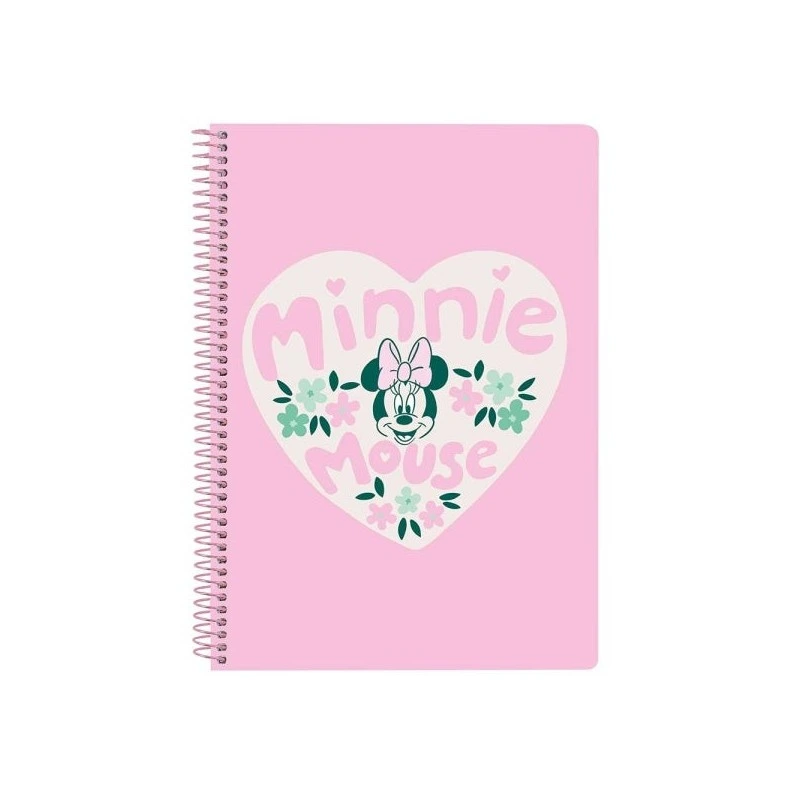 Safta Minnie Mouse Minty Libreta con Espiral - Formato Cuarto - 80 Hojas de Papel 80g/m2 - Cuadriculas 4x4mm - Tapas Duras